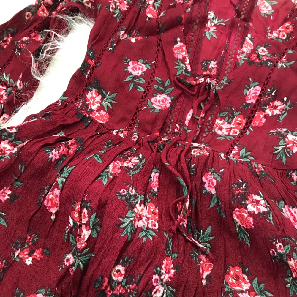 EN CRÈME WOMENS FLORAL PRINT TIE-FRONT PARTY DRESS - Picture 5 of 7